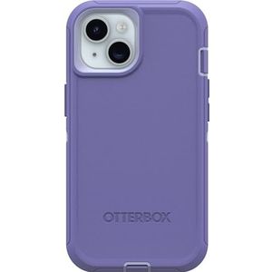 OtterBox Defender Series beschermhoes voor iPhone 15, iPhone 14 en iPhone 13 – MOUNTAIN MAJESTY (paars), schermloos, robuust en duurzaam, met poortbescherming, inclusief clipstandaard