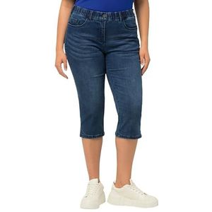 Ulla Popken Caprijeans Basic Mous Dames, Denim blauw