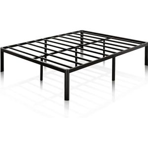 ZINUS Van 41 cm bedframe met platform van metaal, lattenbodem van staal, eenvoudige montage, opbergvak onder het bed, 140 x 190 cm, zwart