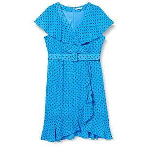 Gina Bacconi Robe de cocktail en crêpe mousse stretch pour femme, Bleu glacier, 36