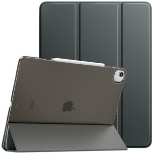 TiMOVO Dunne beschermhoes voor iPad Air 13 inch M2 2024 - Ondersteunt Touch ID-functie, automatische slaap/wake beschermhoes - Met doorschijnende achterkant - Grijs