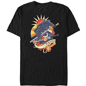 Disney Mulan-Stone Dragon Organic T-shirt, korte mouwen, uniseks, zwart, XL, SCHWARZ