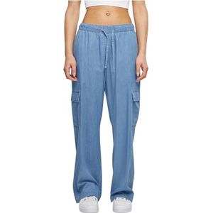 Urban Classics Pantalon cargo léger en denim pour femme, Bleu ciel délavé, 4XL