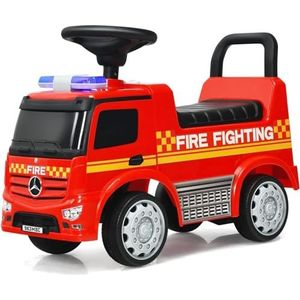 FANTASK Mercedes Benz Brandweerauto voor kinderen van 12-36 maanden met sirene, fluitje en claxon
