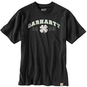 Carhartt Casual pasvorm zwaargewicht korte mouwen Shamrock T-shirt heren T-shirt, zwart.