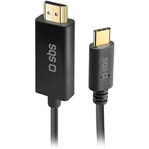 1,8 m lange video-adapterkabel met vergulde USB-C-naar-HDMI-stekkers, 4K/5K-kabel voor smartphones, pc, iMacs, MacBooks, iPads, projectoren, tv's, kabels