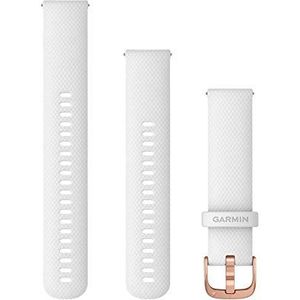 Garmin Quick Release-horlogebandje 20 mm – siliconen, wit met Rosegold-gesp
