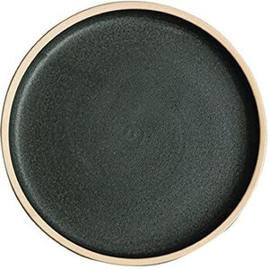 Olympia Canvas platte ronde borden donkergroen 18cm