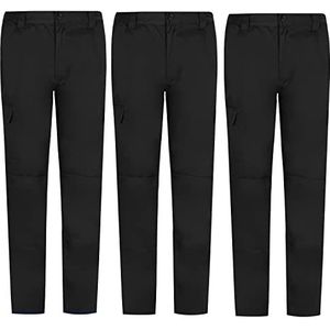 MISEMIYA - 3 stuks - werkbroek met meerdere zakken, professioneel industrieel uniform, mechanische werkplaats, ref. 9100, zwart.