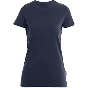HRM Luxe dames ronde hals T-shirt maat I hoogwaardig T-shirt voor vrouwen ronde hals van 100% biologisch katoen basic T-shirt voor dames wasbaar tot 60 °C Hoogwaardig en duurzaam T-shirt navy (04), M, Navy (04)
