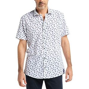 Pioneer T-shirt All Over Print wit casual herenoverhemd, wit (10)