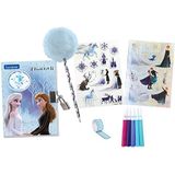 Lexibook - Frozen SD30FZ 2 elektronisch dagboek met accessoires, lichteffecten, hangslot en sleutel, stickers, pompon-pen, 100 pagina's, blauw/paars, karikatuur, SD30FZ