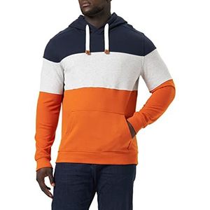 TOM TAILOR heren hoodie met blokstrepen, 19772 - oranje vlam goud