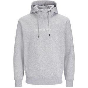 Jack & Jones Jjtree Sweatshirt met capuchon voor heren, Lichtgrijs gemêleerd/print: Jack & Jones