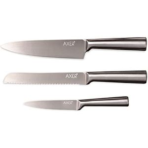 Axer Ensemble de couteaux de cuisine 3 pièces - Set de couteaux de cuisine professionnels en acier inoxydable - Set de couteaux de cuisine ergonomiques - Knife Set