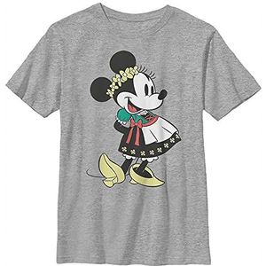 Disney Minnie Mouse Happy Dirndl Portrait Boys T-shirt, grijs gemêleerd, Athletic XS, Athletic grijs gemêleerd