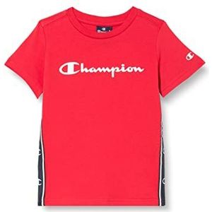 Champion Legacy American Side Tape S/S T-shirt voor kinderen en jongens, intens rood, 11-12 jaar, Intense rood