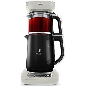 Karaca Çaysever Robotea Pro 4-in-1 automatische theeketel, glas, met filter, 2500 W, theepot voor theepot, Starlight, Tea Maker, Turkse theepot, traditionele Turkse thee