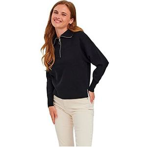 VERO MODA Vmsaba Ga Noos Damestrui met hoge hals en strepen, zwart.