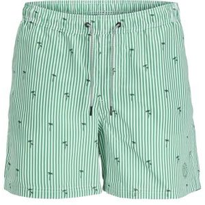 JACK & JONES Jpstfiji Jjswim Ly Jnr Kleine strepen zwembroek voor jongens, Green Bee