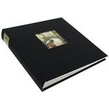 Goldbuch Fotoalbum met uitsparing, Bella Vista, 25 x 25 cm, 60 witte pagina's met glazen verdelers, linnen, zwart, 24897