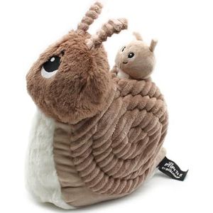 LES DÉGLINGOS - PTITPOTOS - Speedou de slak mama baby – zacht pluche dier – ideaal cadeau voor geboorte – beige – 22 cm