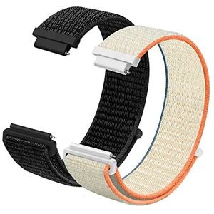 Vicloon horlogebandje van nylon met snelsluiting, 2 stuks - 16 mm, 18 mm, 20 mm - Voor dames en heren - Meerkleurig