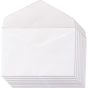 50 witte papieren enveloppen met klep voor uitnodigingen voor verjaardagen, bruiloft of communie, enveloppen voor visitekaartjes 70 x 105 mm · m-office