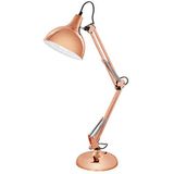 EGLO tafellamp BORGILLIO, 1-lamps vintage bureaulamp in industrieel design, stalen nachtlamp, kleur: koper, fitting: E27, incl. schakelaar