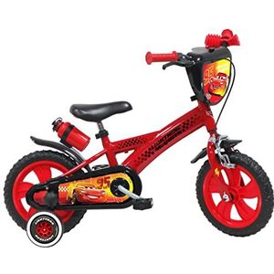 A.T.L.A.S. Spiderman fiets 12 inch met 1 rem, decoratieve voorplaat, spatbescherming, behuizing en stabilisatoren voor auto's, jongens, rood