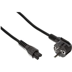 C2G EU netsnoer voor laptop (CEE 7/7 naar IEC 60320 C5), 3 m, stroomkabel (3 m, mannelijke connector/mannelijke connector, CEE7/7, C5 koppeling, 250 V, zwart)