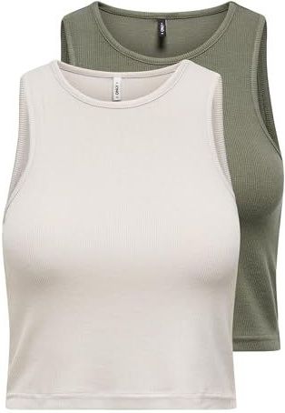 Onlbelia S/L Crop Top Cs JRS Lot de 2, Kalamata., XXL