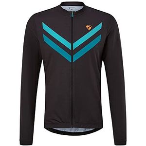 Ziener Nitan fietsshirt / mountainbike, ademend, sneldrogend, elastisch, lange mouwen, voor heren, zwart.