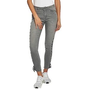 Urban Classics Dames Denim Lace Up Skinny Pants Jeans, grijs (00111), 31 Dames, grijs.