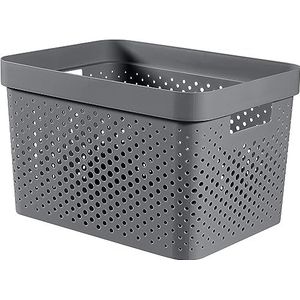 Curver Infinity Recycled Dots Opbergbox - 17L - Antraciet