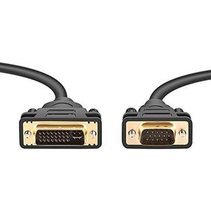 PremiumCord DVI-VGA aansluitkabel 5m DVI-I (24+5) VGA (15-polig) stekker naar stekker kabel voor PC (analoog) / DVI-I Kleur: zwart