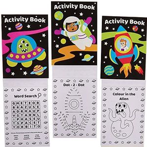Baker Ross Mini-activiteitenboeken met het thema van het zonnestelsel, 12 stuks, handmatige activiteiten voor kinderen (FX314)