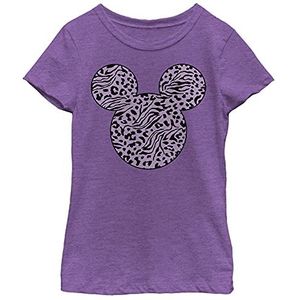 Disney Mickey and Friends T-Shirt Mickey Tiger Cheetah Mashup Fill Girls, Violet, XS, Paars.
