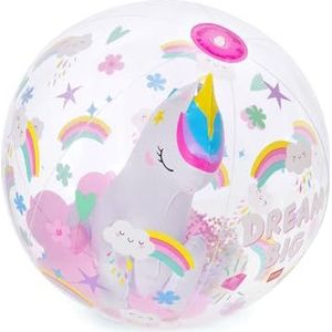 Legami - Opblaasbare strandbal, strandbal, opblaasbare pvc-bal, zacht, voor kinderen, opblaasbare ballon voor zeefeest met eenhoorn, opblaasbaar om volleybal te spelen, diameter 40