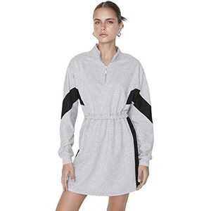 TRENDYOL Dames Standaard Mini Tricot Jurk, Grijs, XS, grijs.
