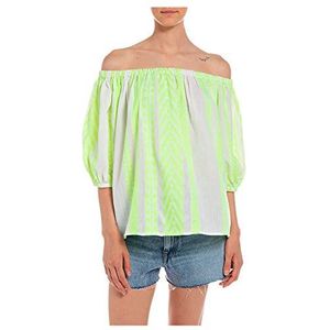 Replay damesblouse, 010 natuurwit/geel