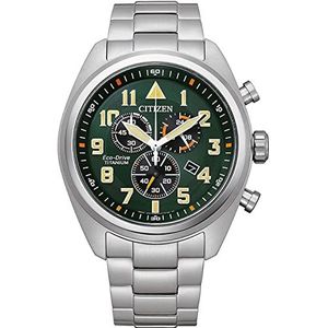 Citizen Eco-Drive titanium chronograaf horloge voor heren, Groen, Armband