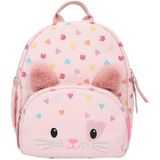 Depesche 12804 Princess Mimi Kitty Love Sac à dos rose avec visage et oreilles de chat, sac d'école avec bretelles réglables et pendentif