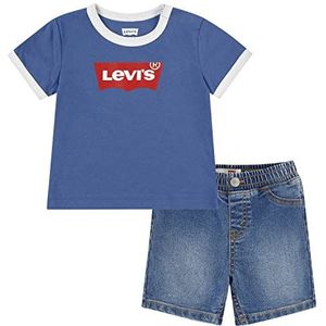 Levi's Lvb 6eh020 vleermuis jeansset baby jongens set, Echt marineblauw