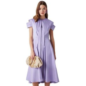 IPEKYOL Poplin jurk met riem, lavendel, 38 dames, lavendel, 38, lavendel