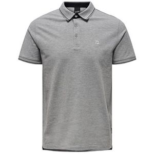ONLY & SONS Onsfletcher Slim Ss Polo Noos Poloshirt voor heren, Lichtgrijs chinees