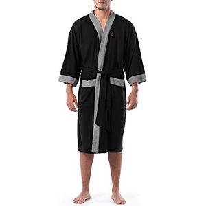 IZOD Gebreide kimono met reliëf, voor slaapkamer en heren, zwart.