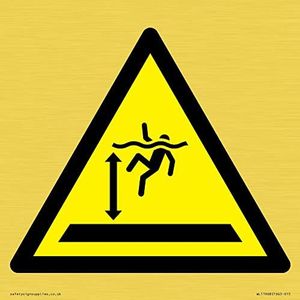 W047 Panneau d'avertissement : eau profonde – 150 x 150 mm – S15