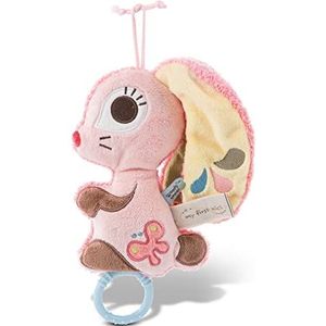 NICI 2D Hopsali speelgoed voor het opwinden van konijnen, 18 cm, vanaf de geboorte, jongens en meisjes, slaaphulp voor baby's en kinderen, bed, kinderwagen, wieg, schuifliedje, roze, 46580
