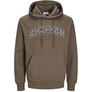 Jack & Jones Jjecaleb Varsity Sweatshirt Hood Noos Sweatshirt met capuchon voor heren, Khaki (stad)